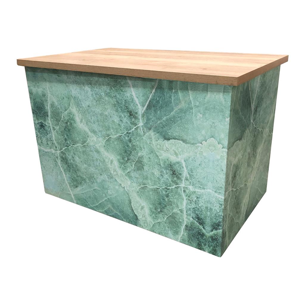Buffetanlage Marmor GRÜN Platte Eiche