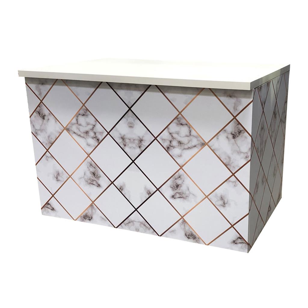 Buffetanlage Marmor WEIß-GOLD Platte weiß