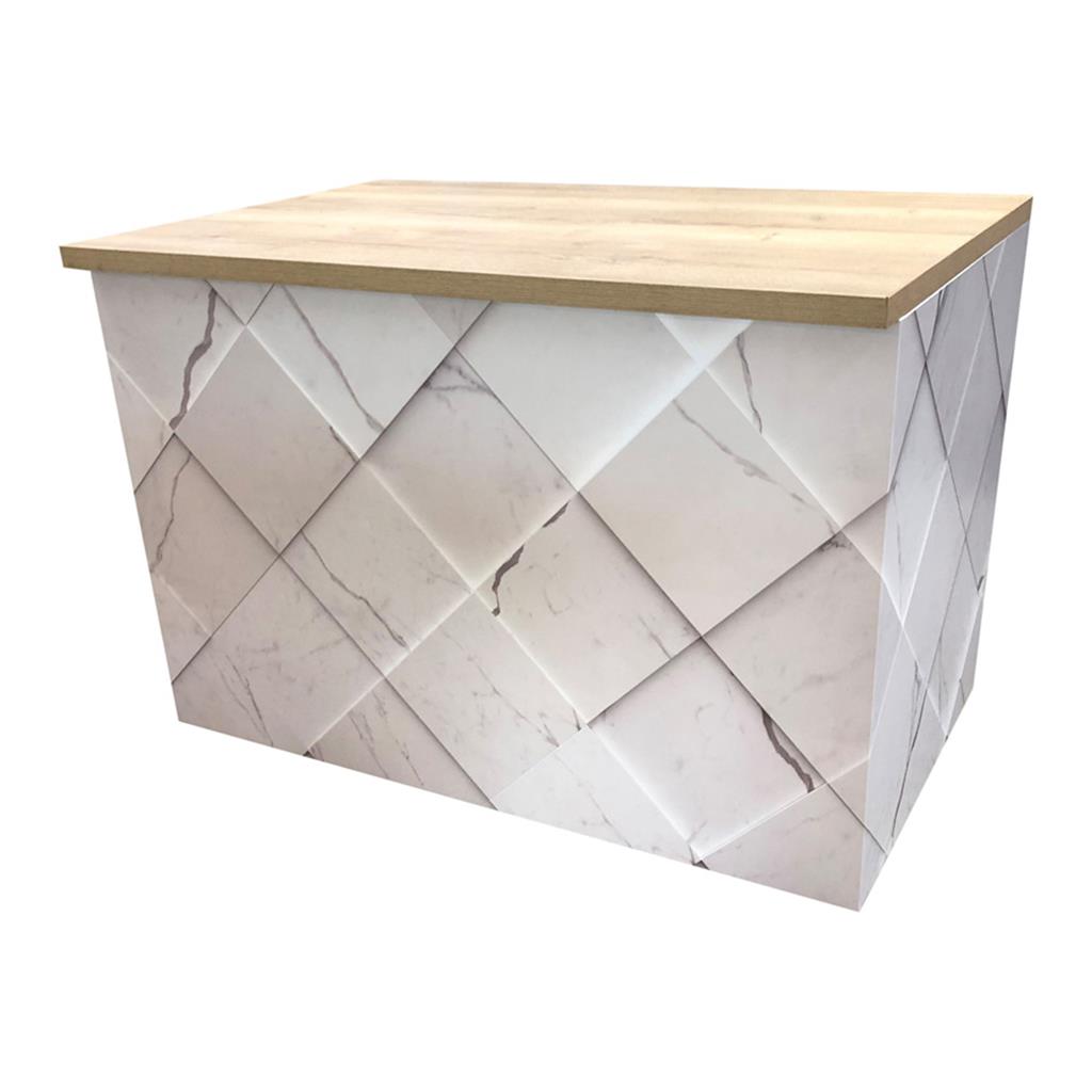 Buffetanlage Marmor WEIß Platte Eiche