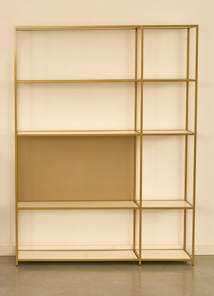 Design-Regal Layla GOLD, Einlageböden Weiß