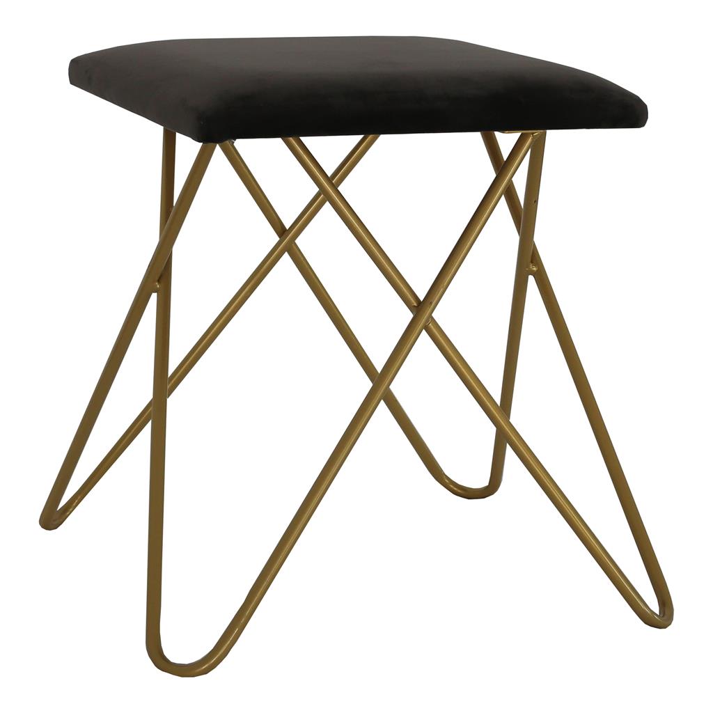 Hocker Chloe GOLD Samt grau