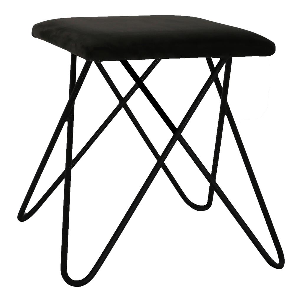 Hocker Chloe SCHWARZ Samt grau