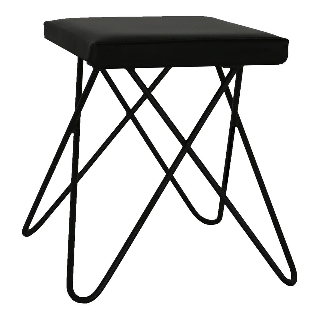 Hocker Chloe SCHWARZ schwarz Leder