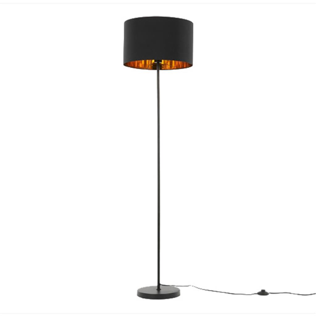 Jacy Stehlampe, Schwarz und Kupfer, Höhe 160cm