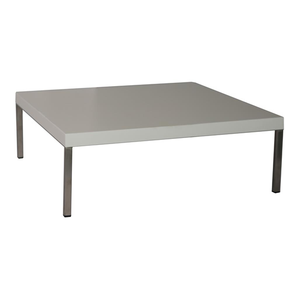 Lounge-Tisch 70x70x20cm weiß Edelstahl