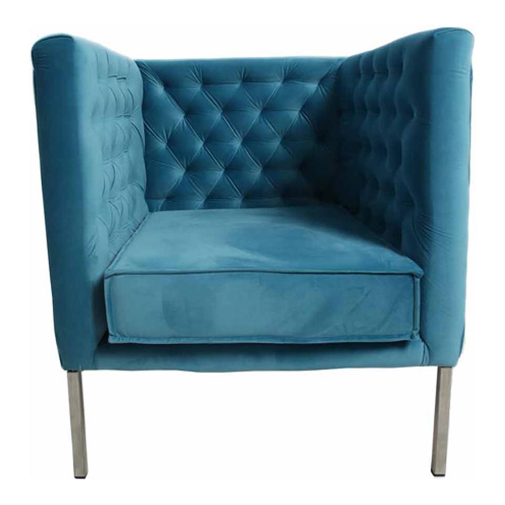 Lounge Vittorio Sessel Samt Petrol