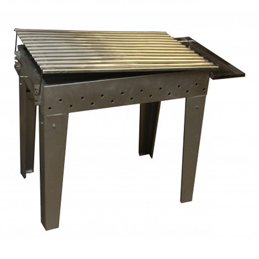 Profi-Edelstahl Holzkohlegrill 80x60cm