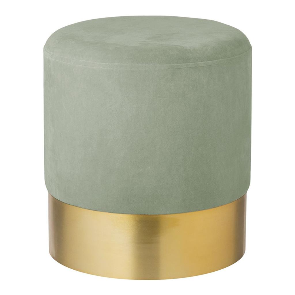Samt-Hocker Harlow- Salbeigrün