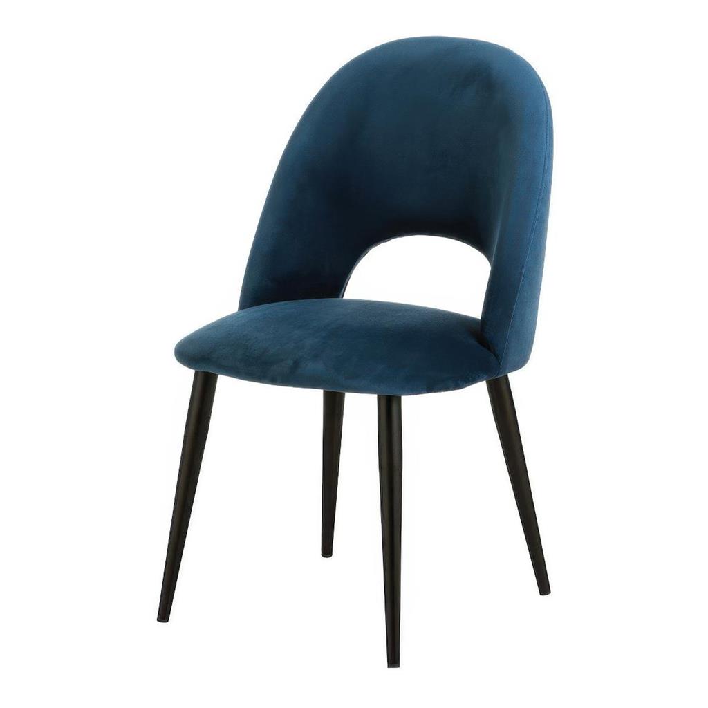 Samt-Polsterstuhl Rachel Dunkelblau