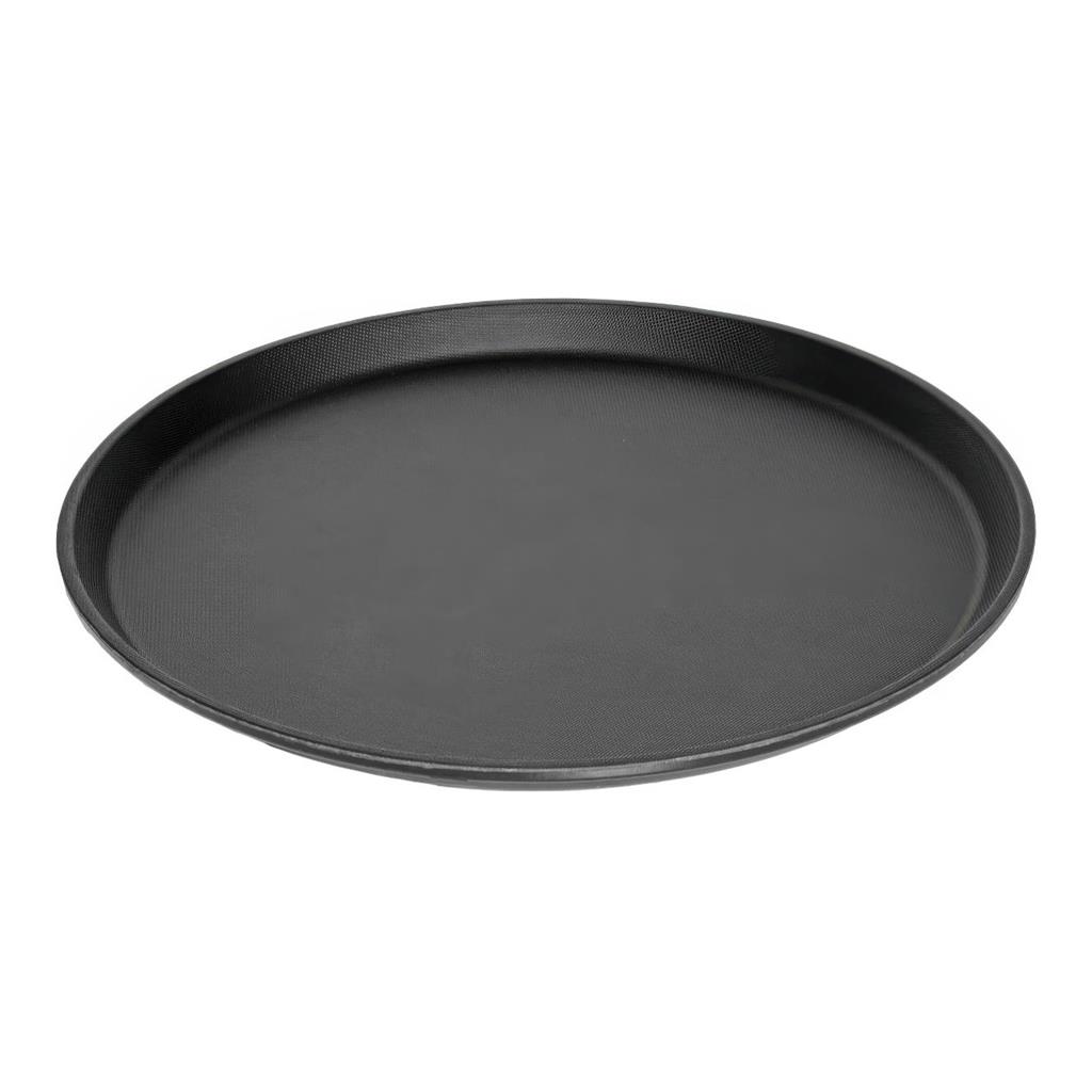 Serviertablett rund schwarz