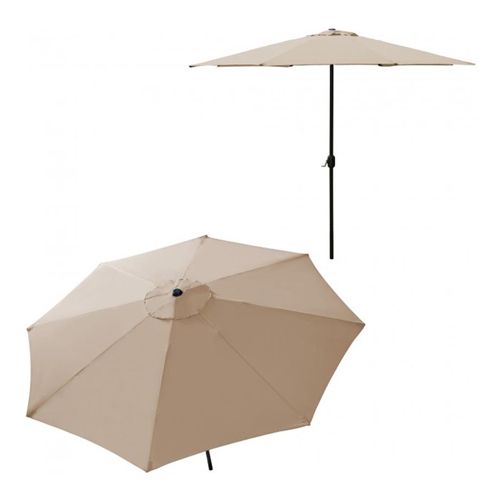 Sonnenschirm beige 3x3m Gestänge schwarz Höhe 2,40m (bis Schirmspitze)