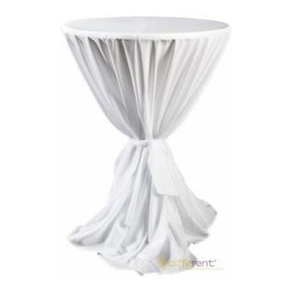 Stehtischüberzug weiß, inkl. Schmuckband