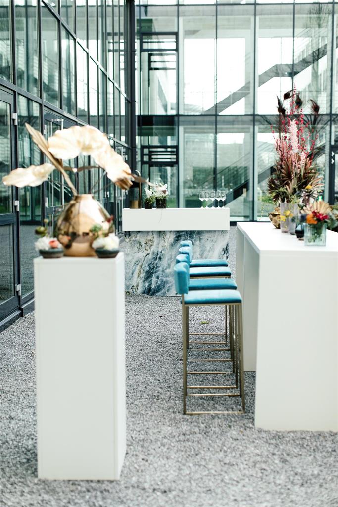 Thekenanlage Marmor BLAU Aufsatz weiß – Bild 4