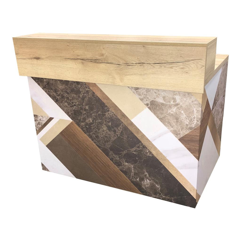 Thekenanlage Marmor BRAUN-HOLZ Aufsatz Eiche