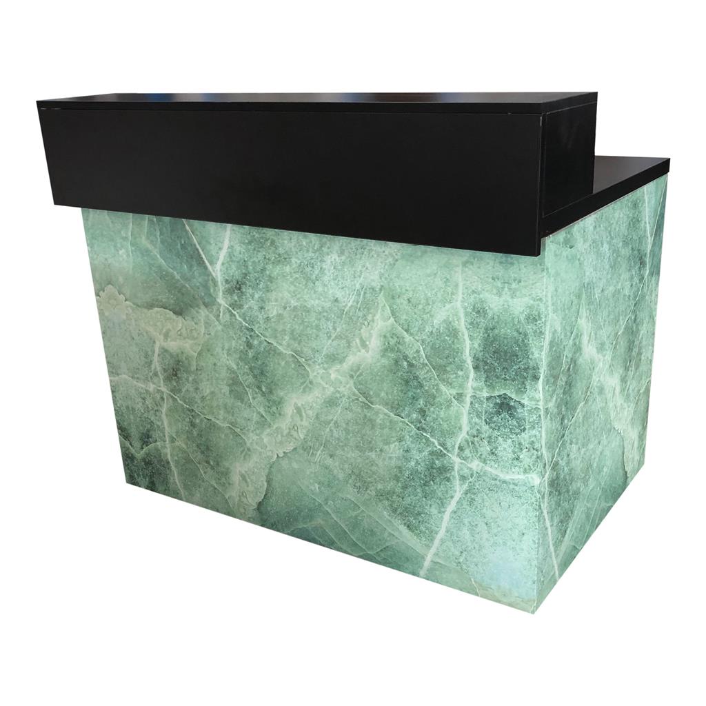 Thekenanlage Marmor GRÜN Aufsatz schwarz