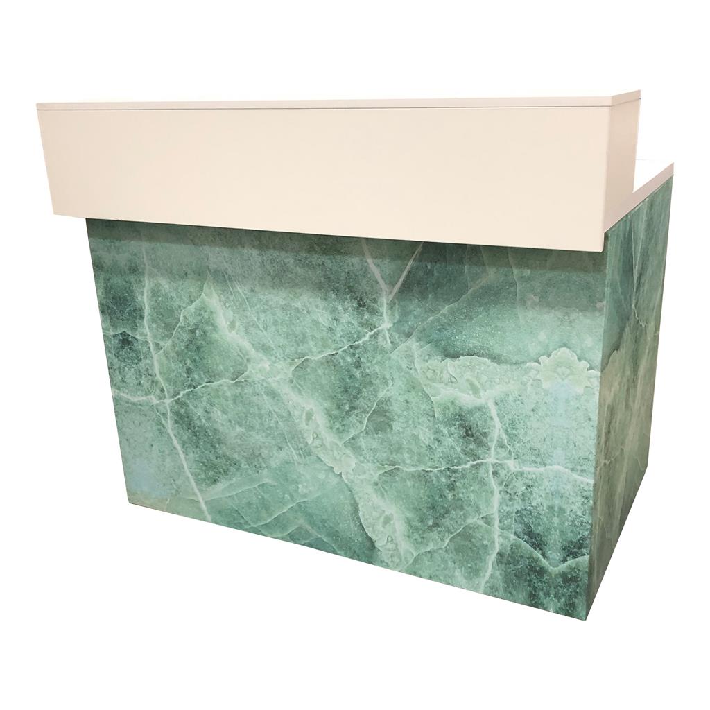 Thekenanlage Marmor GRÜN Aufsatz weiß