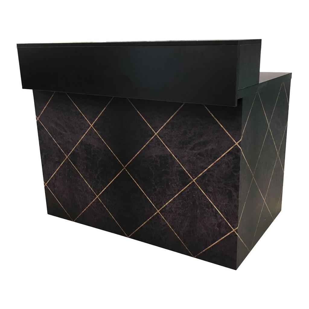 Thekenanlage Marmor SCHWARZ-GOLD Aufsatz schwarz