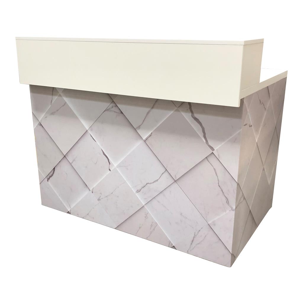 Thekenanlage Marmor WEIß Aufsatz weiß