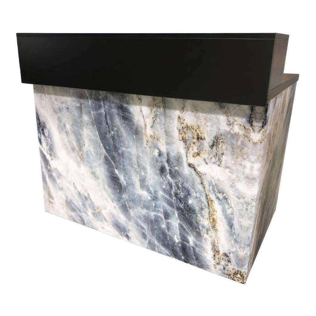 Thekenanlage Marmor BLAU Aufsatz schwarz