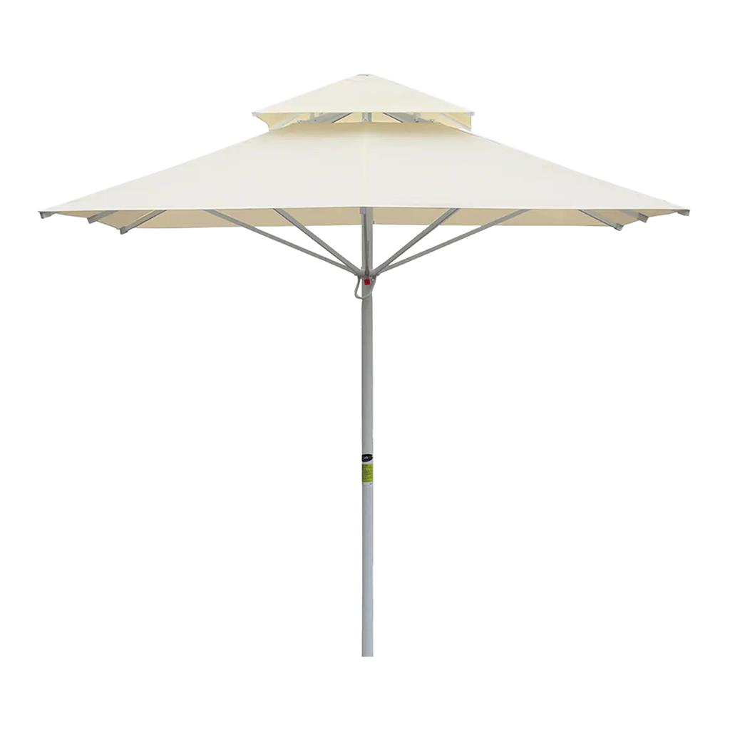 Sonnenschirm Premium rechteckig 4x4m, naturweiß, Alugestänge